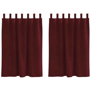 vidaXL Zatemnitvene zavese 2 pcs Vinorodna rdeča 140 x 140 cm Žamet
