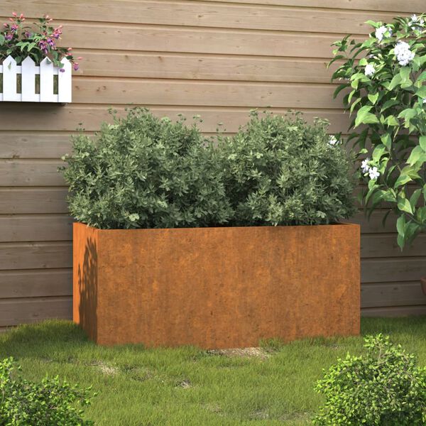 vidaXL Cvetlično korito 62x30x29 cm corten jeklo