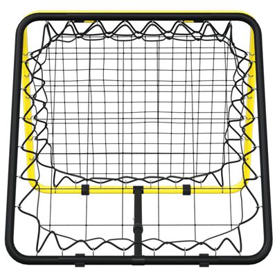 vidaXL Nogometna odbojna mreža dvojna nastavljiva rumena in črna jeklo