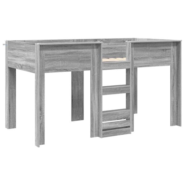 vidaXL Postelja na vzkraj za otroke Siva Sonoma 100 x 200 cm