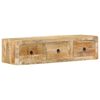 vidaXL Stenska TV omarica 100x32x25 cm masiven les surove barve manga