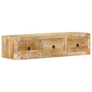 vidaXL Stenska TV omarica 100x32x25 cm masiven les surove barve manga