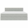vidaXL Postelja s shranjevanjem Svetlo siva 180 x 200 cm Žamet