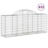 vidaXL Obokane gabion ko&scaron;are 15 kosov 200x50x80/100 cm cinkano železo