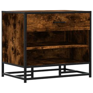 vidaXL Klop za čevlje dimljen hrast 60x40x53,5 cm inž. les in kovina