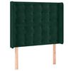 vidaXL Vzglavje z u&scaron;esi temno zeleno 93x16x118/128 cm žamet