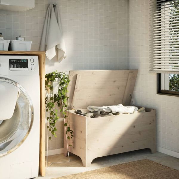 vidaXL &Scaron;katla za shranjevanje s pokrovom RANA 100x49x54 cm borovina