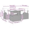 vidaXL Vrtna sedežna garnitura z blazino 5 pcs Siva Poly ratan
