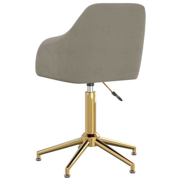 vidaXL Vrtljivi jedilni stoli 4 kosi svetlo siv žamet