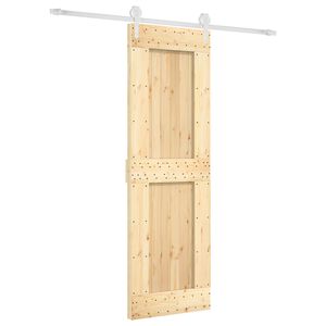 vidaXL Drsna vrata Naravna in bela 70 x 210 cm Masiven borov les