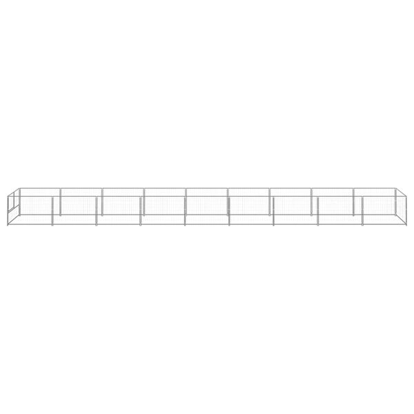 vidaXL Pasji boks srebrn 9 m&sup2; jeklo