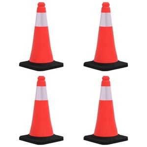 vidaXL Odsevni prometni stožci z močnimi podstavki 4 kosi 50 cm