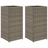 vidaXL Vrtna korita 2 kosa siva 30x30x60 cm poli ratan