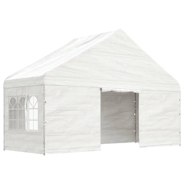 vidaXL Paviljon s streho bel 6,69x5,88x3,75 m polietilen