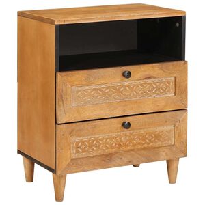 vidaXL Nočna omarica Svetlo rjava 50 x 33 x 62 cm Trden akacijev les