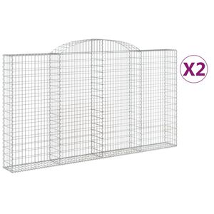 vidaXL Obokane gabion ko&scaron;are 2 kosa 300x30x160/180 cm pocinkano železo