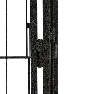 vidaXL Pasja ograda z 28 paneli črna 100x50 cm prašno barvano jeklo