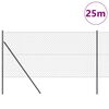 vidaXL Steber ograje. Siva 25 x 1 m (40 x 40 mm mreža) Jeklo in PVC
