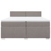vidaXL Box spring postelja z vzmetnico taupe 200x200 cm blago