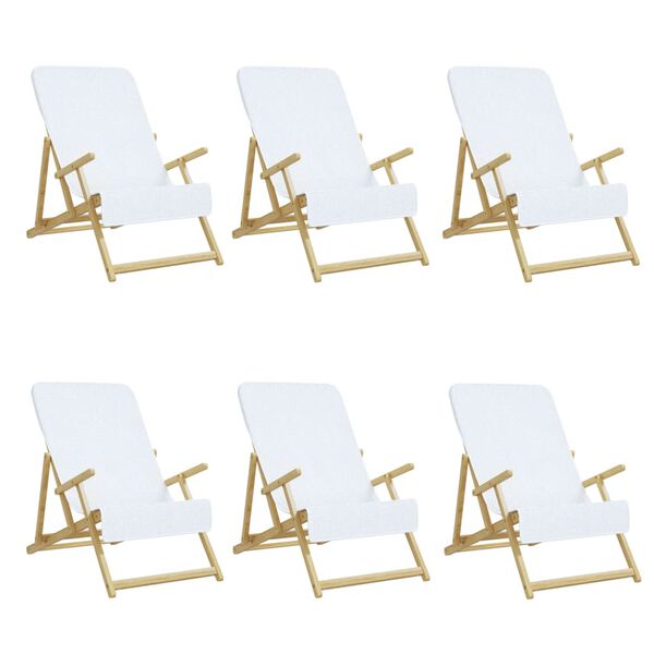 vidaXL Brisače za plažo 6 kosov bele 60x135 cm tkanina 400 GSM