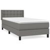 vidaXL Box spring postelja z vzmetnico temno siva 90x200 cm blago