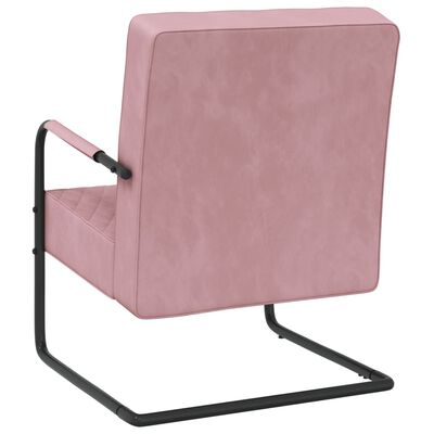 vidaXL Nihajni stol roza žamet