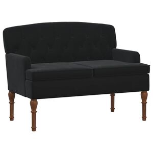vidaXL Dvojnica s gumbi Črna 111 x 65 x 79 cm Žamet
