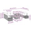 vidaXL Vrtna sedežna garnitura s shranjevanjem 11 pcs Siva Poly ratan