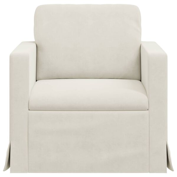 vidaXL Kavč krema Splo&scaron;ne dimenzije: 78 x 78 x 80 cm (&Scaron; x G x V) Žamet