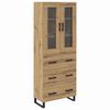 vidaXL Visok predalnik 2 kos Umetni hrast 69,5 x 34 x 180 cm
