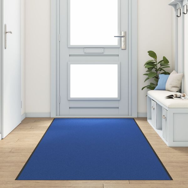vidaXL Doormat Drugo Modra in črna 120 x 400 cm Poliamid in PVC