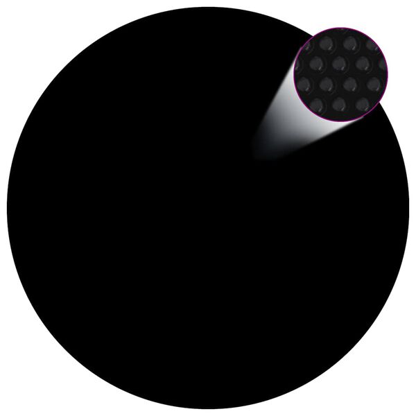 vidaXL Plavajoča PE solarna folija za bazen 455 cm črna in modra