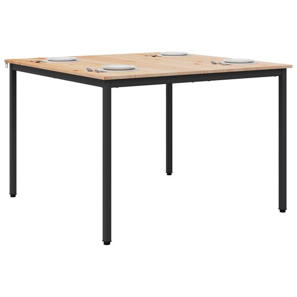 vidaXL Jedilna miza Naravna 110 x 110 x 75 cm Masivno borovo les