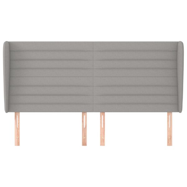 vidaXL Vzglavje z u&scaron;esi svetlo sivo 163x23x118/128 cm blago