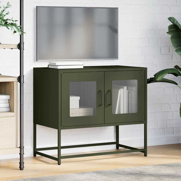vidaXL TV omarica olivno zelena 68x39x60,5 cm hladno valjano jeklo