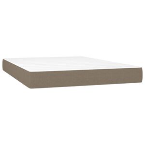 vidaXL Vzmetnica z žepkasto vzmetjo srednje trdote taupe 140x200x20 cm blago