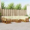 vidaXL Sedežne garniture 11 pcs Naravna in smetana Masiven les akacije