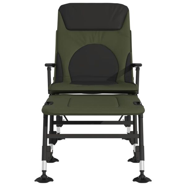 vidaXL Ribi&scaron;ki ležalnik z nastavljivimi nogami za blato zložljiv zelen