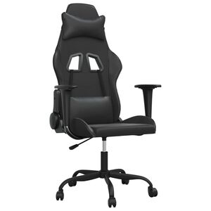 vidaXL Gaming stol črno umetno usnje