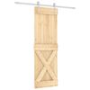 vidaXL Drsna vrata Naravna in bela 70 x 210 cm Masiven borov les