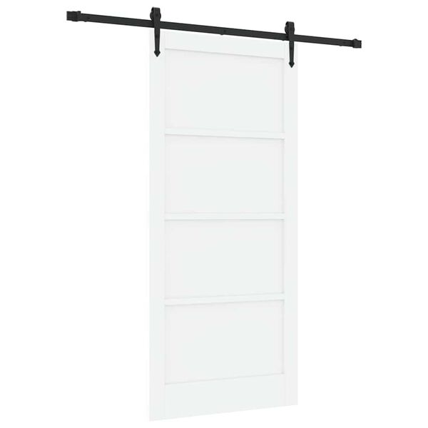 vidaXL Drsna vrata ORKDAL Bela 93 x 202 cm Masivno borovo les