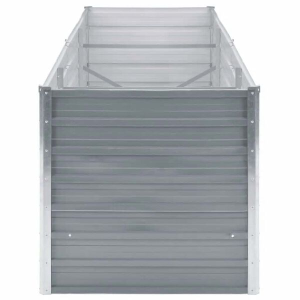 vidaXL Visoka greda iz pocinkanega jekla 240x80x77 cm sive barve