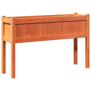 vidaXL Vrtno korito z nogami vo&scaron;čeno rjavo 110x31x70 cm trdna borovina