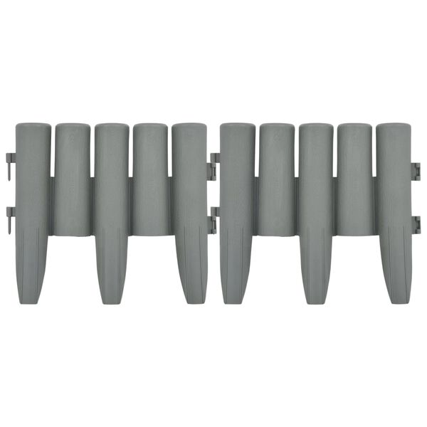 vidaXL Obroba za travo 36 kosov siva 10 m PP