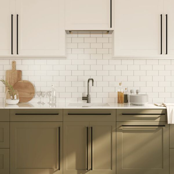 vidaXL Ročaji za omarico 20 kosov črni 480 mm nerjaveče jeklo