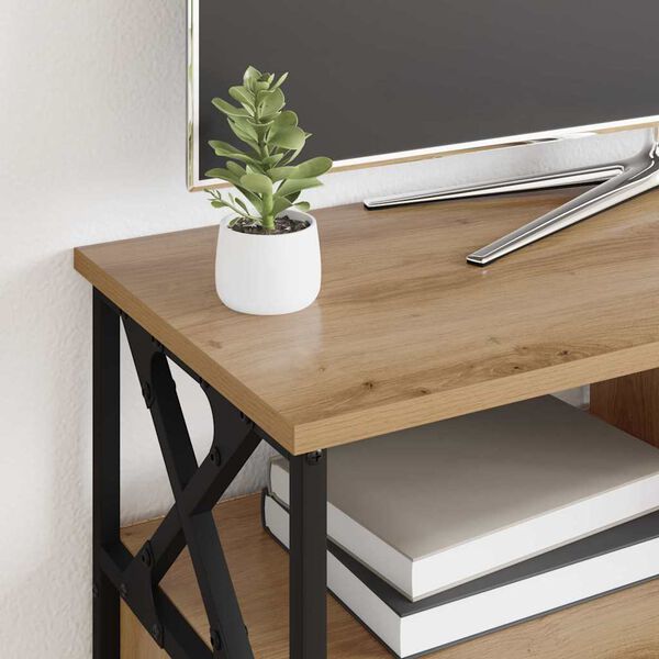 vidaXL TV omarica Umetni hrast 90 x 33 x 45 cm Inženirski les in jeklo