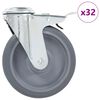 vidaXL Gibljiva kolesa z luknjami za sornik 32 kosov 125 mm
