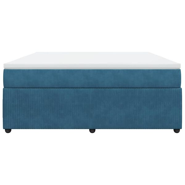vidaXL Box spring postelja z vzmetnico temno modra 180x200 cm žamet