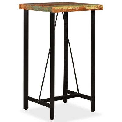 vidaXL Barska miza iz trdnega predelanega lesa 60x60x107 cm