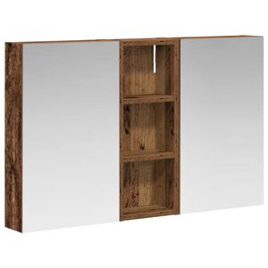 vidaXL Komplet omaric za kopalnico z LED lučmi 3 pcs 80 x 10,5 x 50 cm